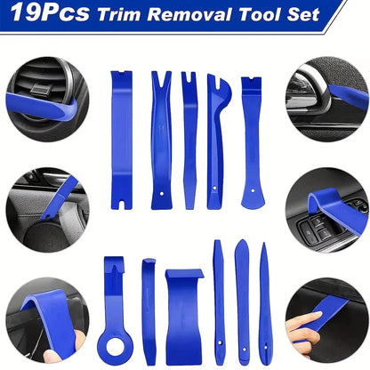 19Pcs Trim Removal Tool, Car Panel Dashboard Door Audio Trim Removal Tool Kit, Auto Clip Pliers Fastener Remover Set