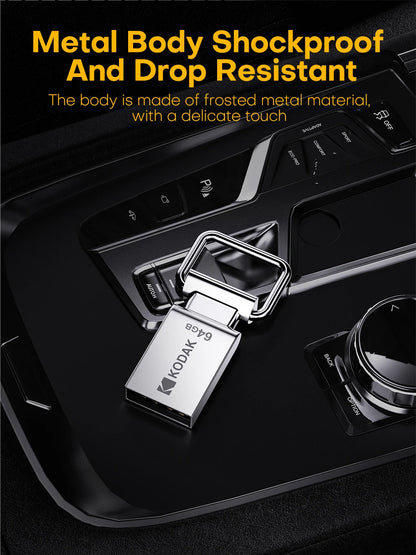 Kodak Pendrive USB 2.0 Car Flash Drive 32GB 64GB 128GB Metal U Disk On Keychain Mini Memory Stick for Smartphone Laptop