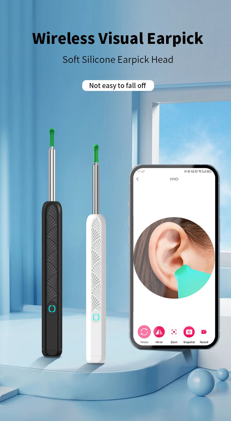 Dropshipping Ear Cleaner with Camera Wireless Ear Sticks Otoscope USB C Charging Endoscope Wax Removal Tool Earpick MIni Camera
