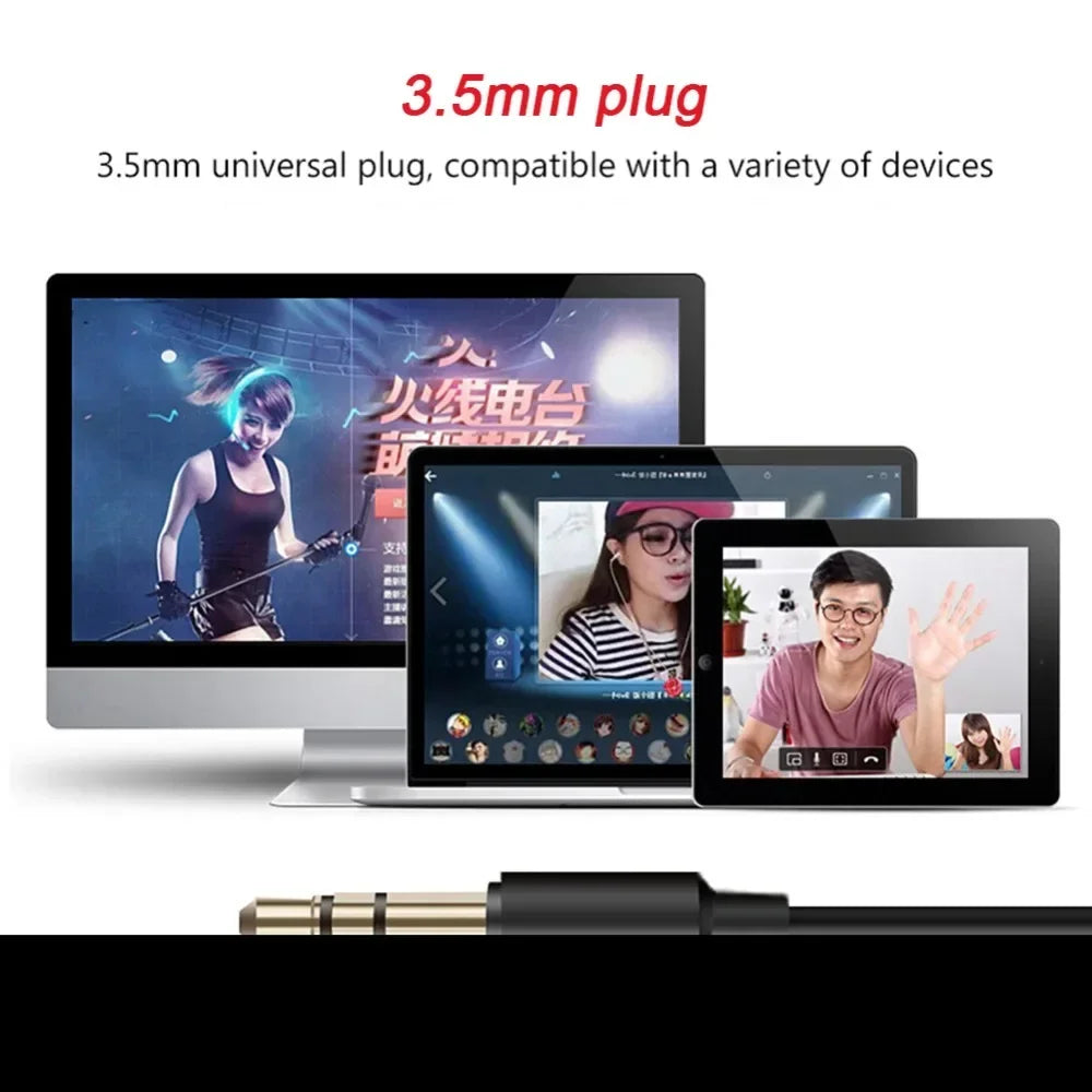 USB Desktop Microphone 3.5mm Omnidirectional PC Laptop Computer Mic for Computer Gaming Recording Chatting Singing Meeting
