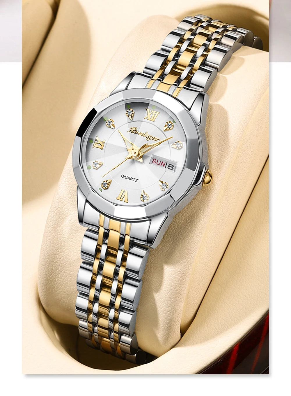 POEDAGAR Luxury Brand Women's Watches Waterproof Luminous Date Week Quartz Watch For Woman Stainless Steel Fashion Ladies Watch