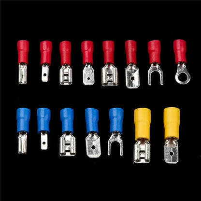 140-1200Pcs Assorted Spade Terminals Insulated Cable Splice Butt Connector Electrical Wire Crimp Ring Fork Set Ring Lugs Kit