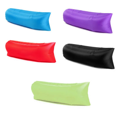 Portable Folding Single Air Sofa Outdoor Fast Inflatable Sofa Bed No Air Pump Required Beach Sleeping Bag Camping Picnic Partner