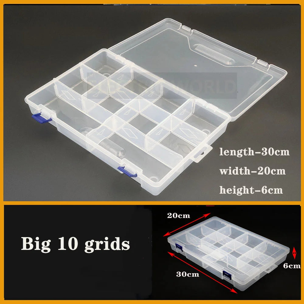 Transparent Plastic Box Screw Compartment Box Jewelry Earring Display Case Container Clear Terminal Organizer Tool Storage boxes
