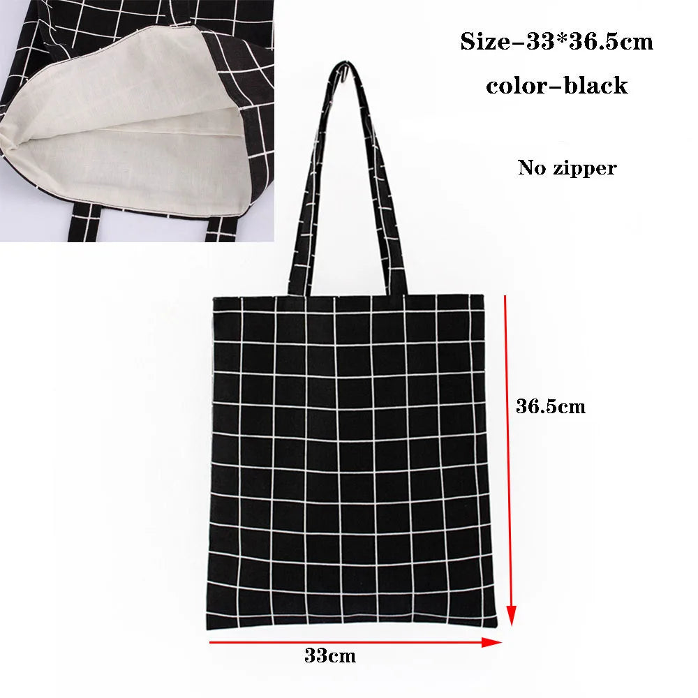 Canvas Cotton bag grocery handbag Foldable Fabric tote bag portable Storage organizer Shopping bag for woman Cloth organizer bag