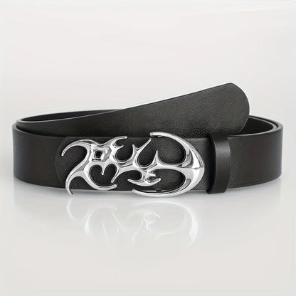 Punk Waist Belt with Geometric Alloy Needle Buckle, Stylish Men Women Accessory, Strap Suitable for Daily Wear and Gift Giving
