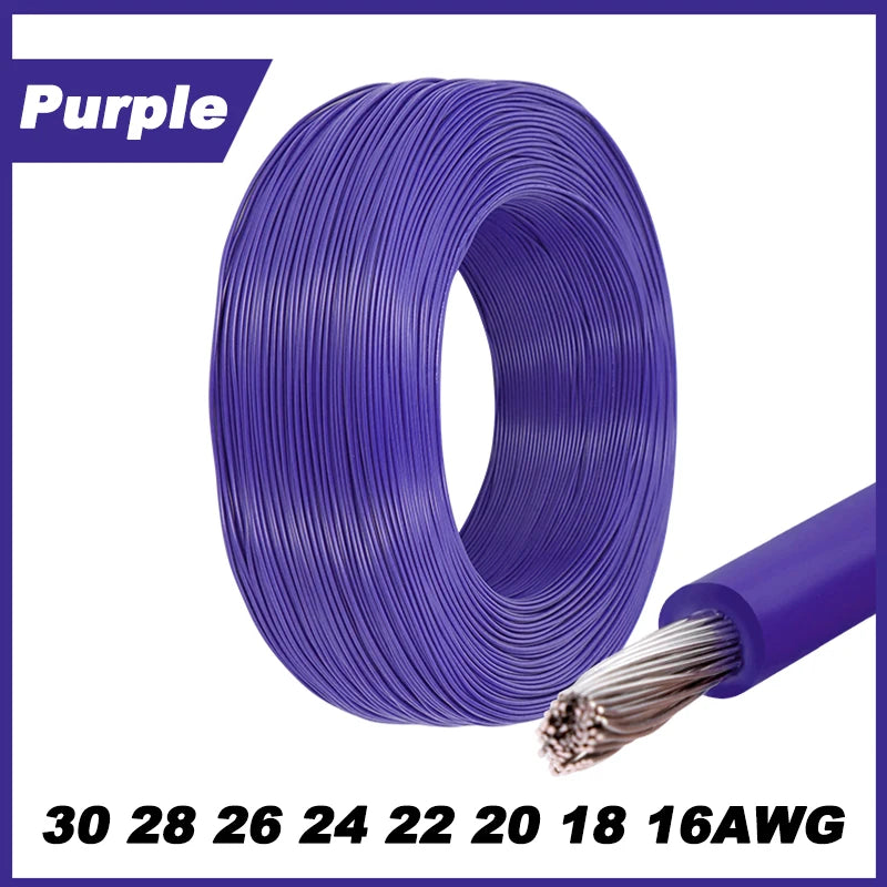 12Colors 1007 Stranded Electric Wire 5/10M 30/28/26/24/22/20/18/16AWG PVC Insulated Tinned Plating Copper Cable for DIY LED Line