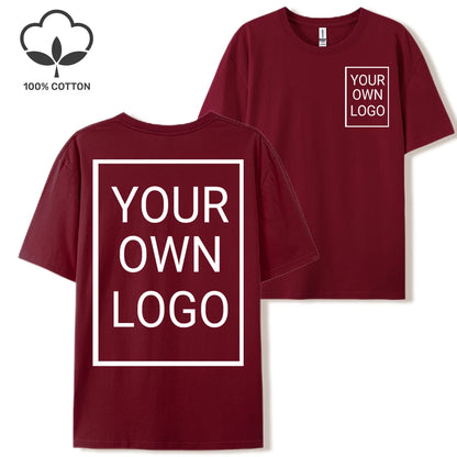 Double Sided Customized LOGO Picture Women T-Shirt Summer Y2K Loose Short Sleeves Comfortable T Shirts Crewneck DIY Tee Tops