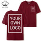 Double Sided Customized LOGO Picture Women T-Shirt Summer Y2K Loose Short Sleeves Comfortable T Shirts Crewneck DIY Tee Tops