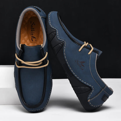 Design Sneakers Man Loafers Breathable Low Top Flat Shoes Driving Plus Size New 2026 Fashion Handmade Leather Casual Men Shoes