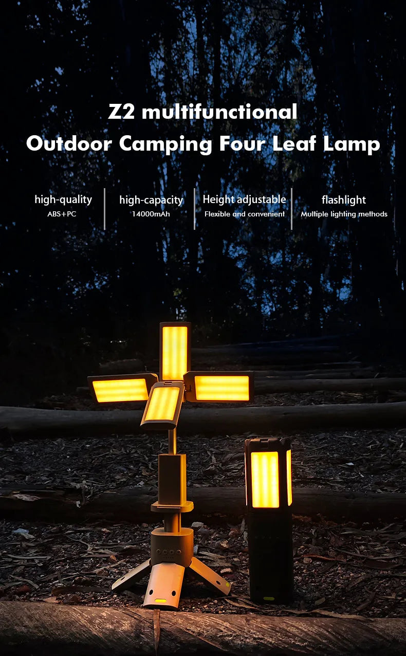 14000mAh Rechargeable Outdoor Hiking Fishing Tent Lamp Super Bright Magnetic Rotatable Telescopic LED RV Camping Lantern