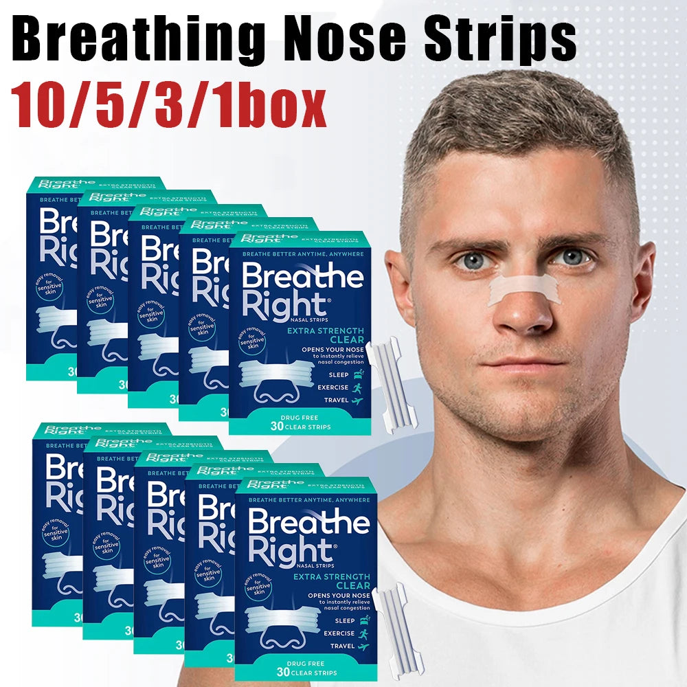 Extra Strength Sport Nasal Strips 30/90/150/300 PCS Breathable Anti-Snoring Non-Invasive Sleep Aid for Adults And Children