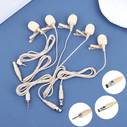 Microphone 80-20KHZ ZL-F1720 S/A/B/C/D Beige Lapel Clip Mic With 2pcs Cover Microphone Replace Accessories