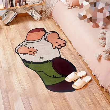 VIKAMA Parody Home Mat - Anti-Slip & Noise-Reducing Entryway Doormat Bedroom Entrance Rug Bedside Carpet Home Decor