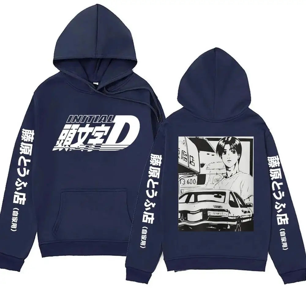Anime Initial D AE86 Hoodie Hachiroku Shift Drift Cotton Hoody Takumi Fujiwara Tofu Shop Men Women Sweatshirts Winter Clothing