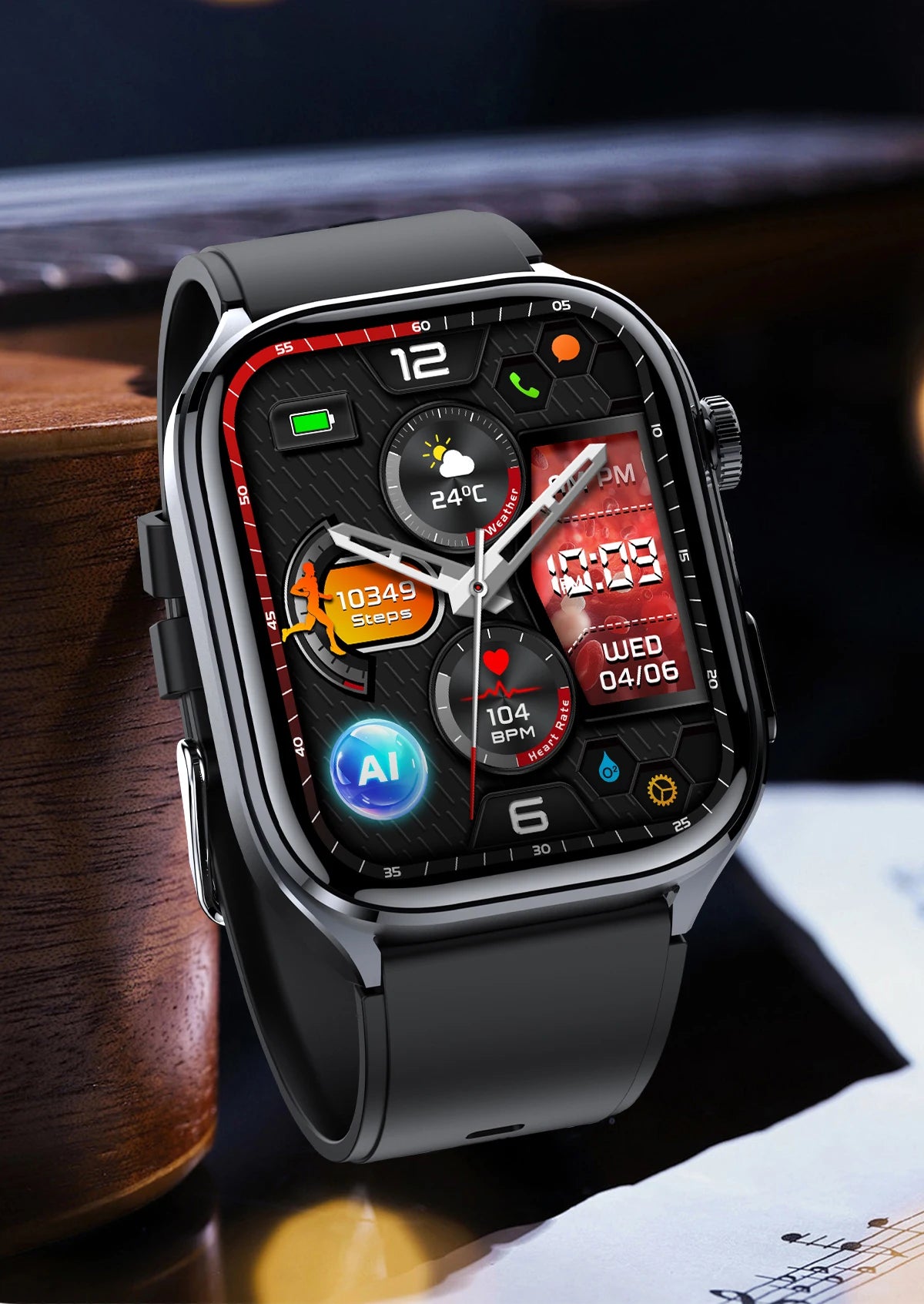 2026 New Non-Invasive Laser Treatment Three High Smart Watch  ECG+PPG Blood Fat Uric Acid Health Diagnosis Smart Watches For Man