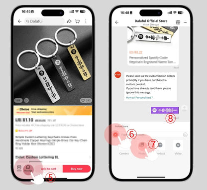 Personalized Spotify Code Keychains Music Keyrings Customized Scannable Song Name Key Rings Chains Best Gift for Car Couple P040