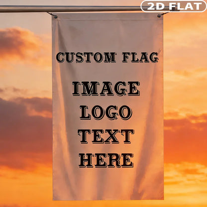 2D FLAT 1pc Custom Vertical Single-Sided Printing Flag, Flag with 2 Grommets, Suitable for Outdoor Garden Yard Outdoor Using