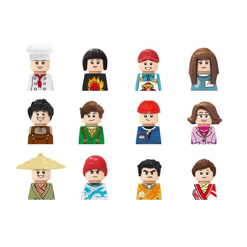 City Career 3D Building Block Dolls Toys Cartoon Character Models Mini Action Figures Educational Toys Children's Gifts