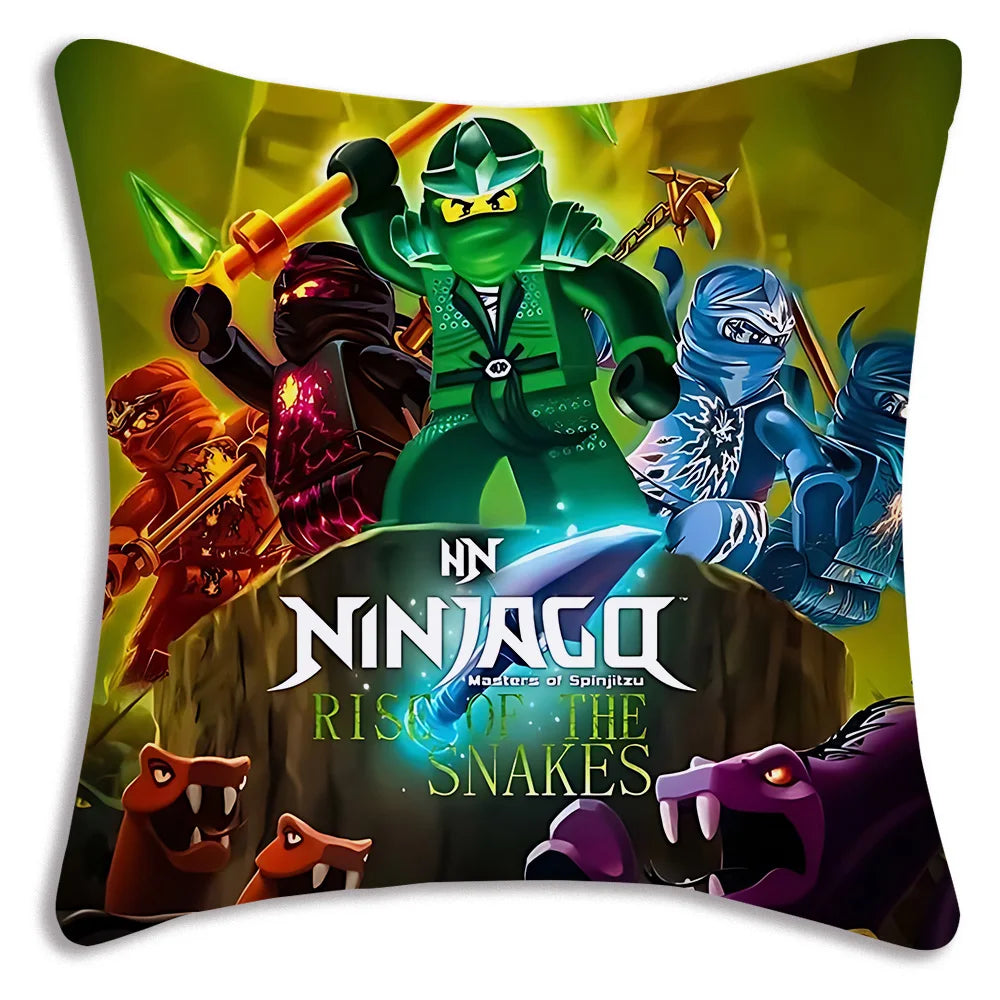 Pillow Covers Cartoon For Game Ninjagos Sofa Decorative Home Double-sided Printing Short Plush Cute Cushion Cover