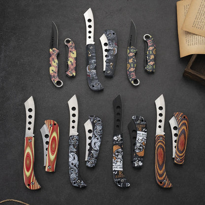 Pocket Portable Mini Folding Knife Stainless Steel Self-defense EDC Multi-purpose Camping Camp tools Halloween style