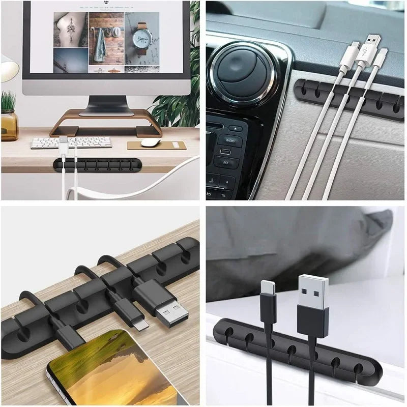 Silikonowy Organizer Kabli USB Nawijacz do kabli USB Klipsy do zarządzania porządkiem na biurku Uchwyt na kabel do akcesoriów do myszy i słuchawek