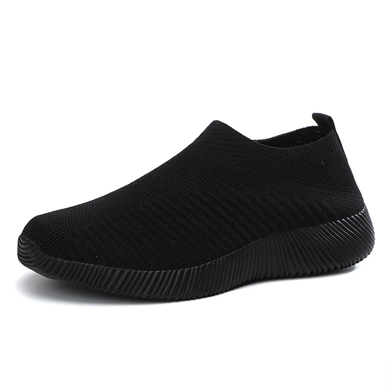 Women's Shoes Lightweight Breathable Mesh Slip-On Sneakers Black White Sport Running for Casual Party Fashion Ladies Shoes