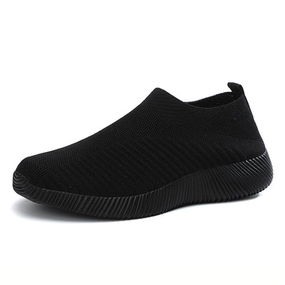 Women's Shoes Lightweight Breathable Mesh Slip-On Sneakers Black White Sport Running for Casual Party Fashion Ladies Shoes
