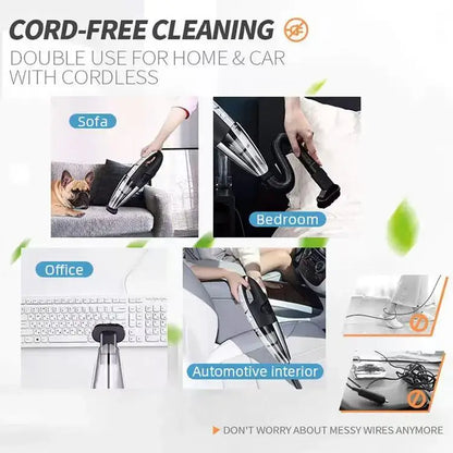 Handheld Vacuum Cordless Powerful Cyclone Suction Portable Rechargeable Vacuum Cleaner Quick Charge for Car Home Pet Hair