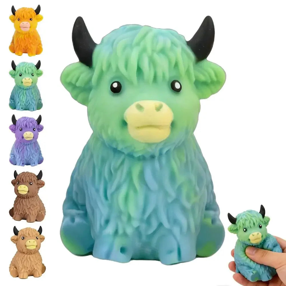 Highland Cow Sensory Toy For Slow Rising Squeeze Sensory Toys Highland Cow Stress Balls Gift Anxiety Relief Fidget Party Favor