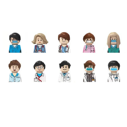 City Career 3D Building Block Dolls Toys Cartoon Character Models Mini Action Figures Educational Toys Children's Gifts