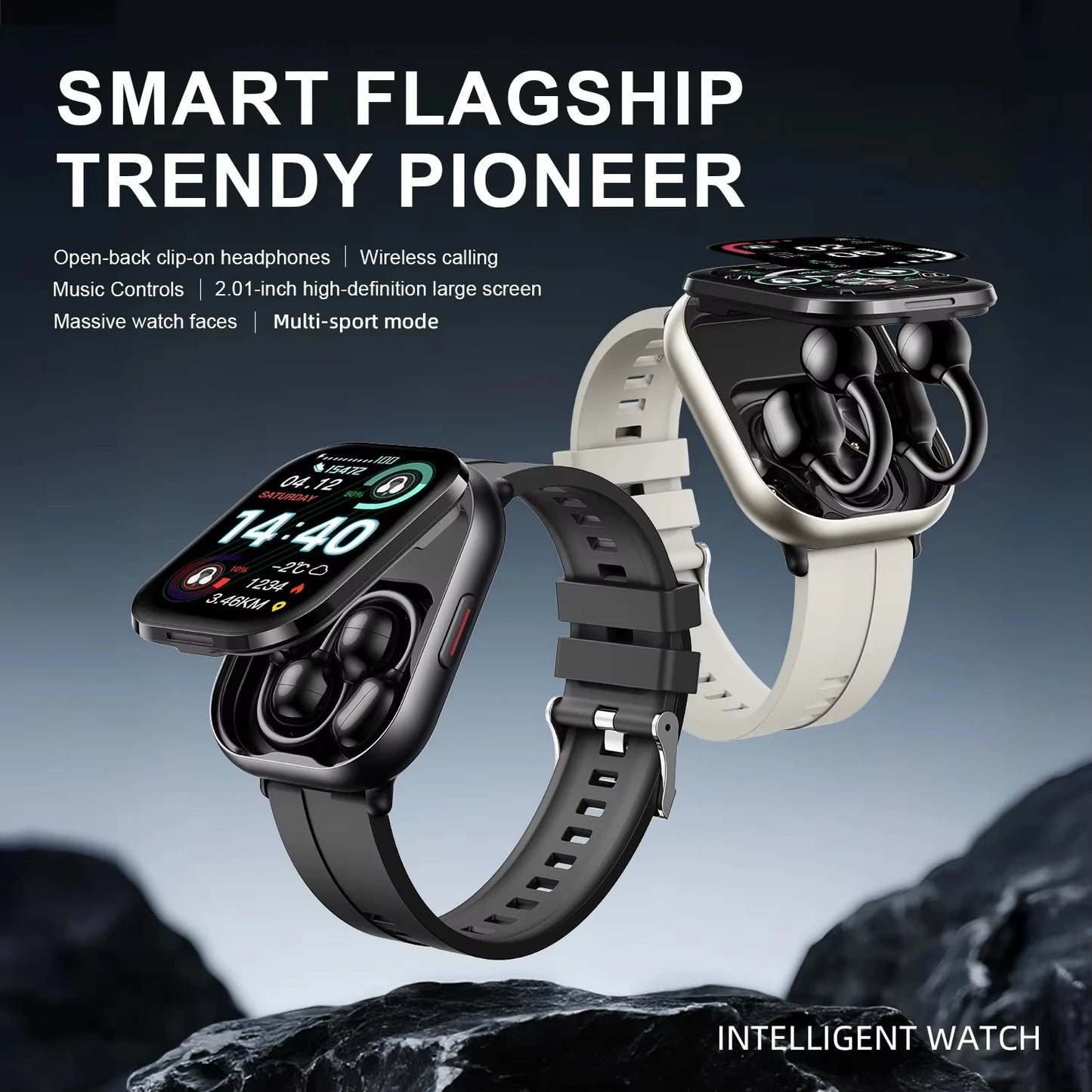 LIGE Bluetooth Headphones with clip-on design 2 In 1 Smartwatch with Earphones Heart Rate Sport Fitness Headset Smart Watch 2026