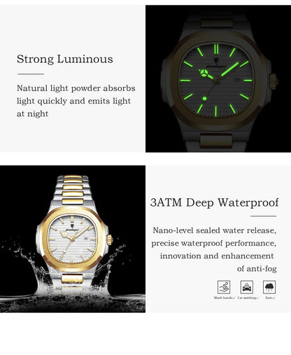 POEDAGAR Original Quartz Women Watch Stainless Steel Waterproof Luminous Ladies Watch Date Fashion Elegant Woman’s Watches Reloj