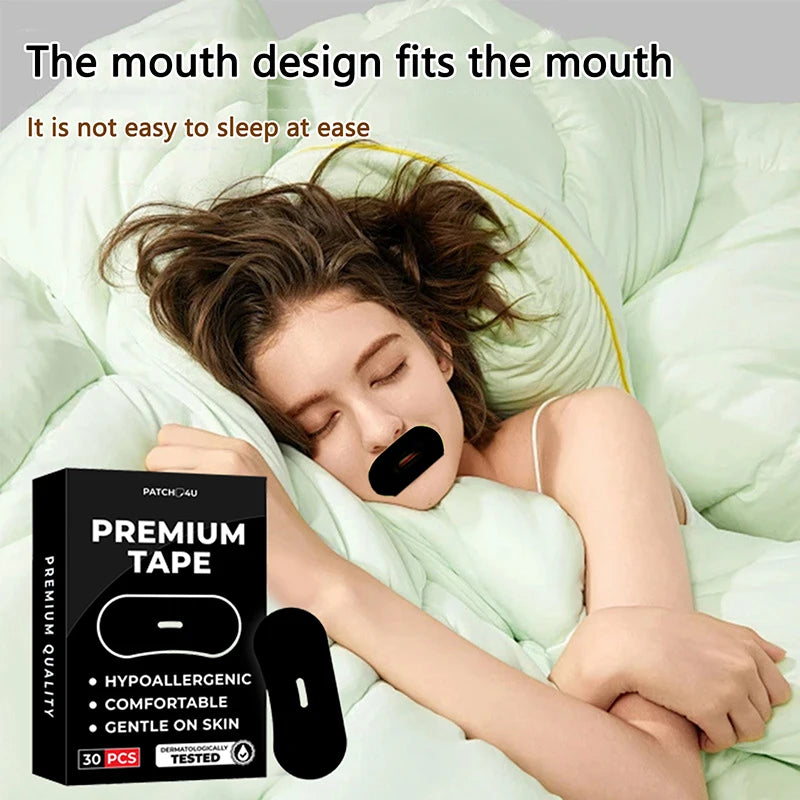 30Pcs Anti-Snoring Mouth Tape, Nasal Strips for Mouth Breathing Snore Prevention