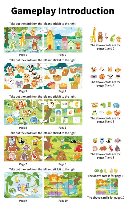 Busy Book for Kids Quiet Book Sticker Montessori Early Educational Toy Toddlers Matching Puzzles Game Baby Learning Toys Gifts