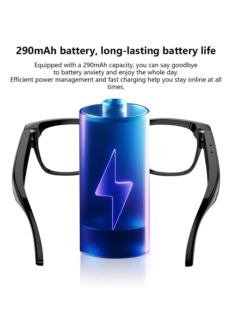Lenovo Upgrade Smart AI Glasses 1600W HD 8K Shooting Camera Photo Video Voice Call Translation Bluetooth AI Motorcycle Glasses