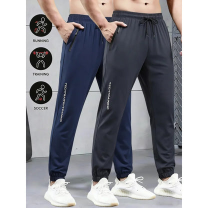 2-Piece Summer Breathable Ultra Thin Men's Stretchy Sweatpants Casual Joggers For Workout Outdoor Wear