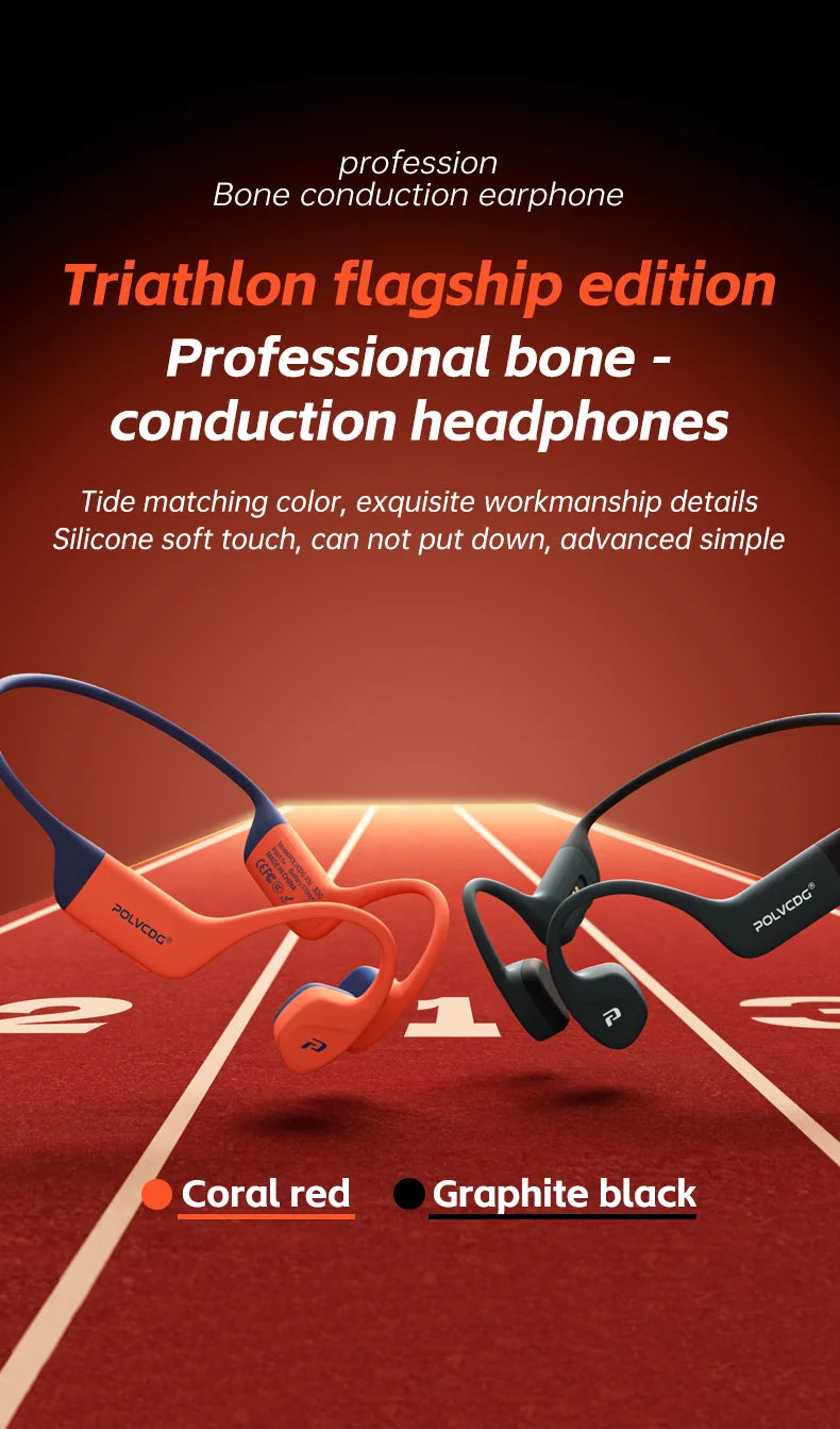 POLVCDG słuchawki z przewodnictwem kostnym Bluetooth, pamięć 32 GB, wodoodporność IPX8, słuchawki pływackie Bluetooth 5.4, materiał silikonowy, nowe X16 (2024)