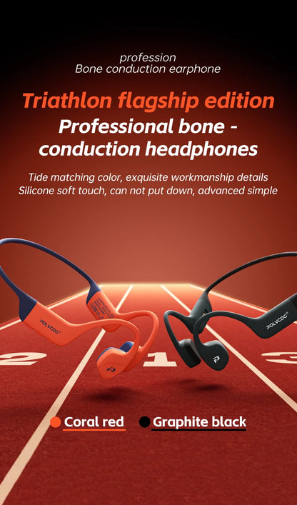 POLVCDG słuchawki z przewodnictwem kostnym Bluetooth, pamięć 32 GB, wodoodporność IPX8, słuchawki pływackie Bluetooth 5.4, materiał silikonowy, nowe X16 (2024)