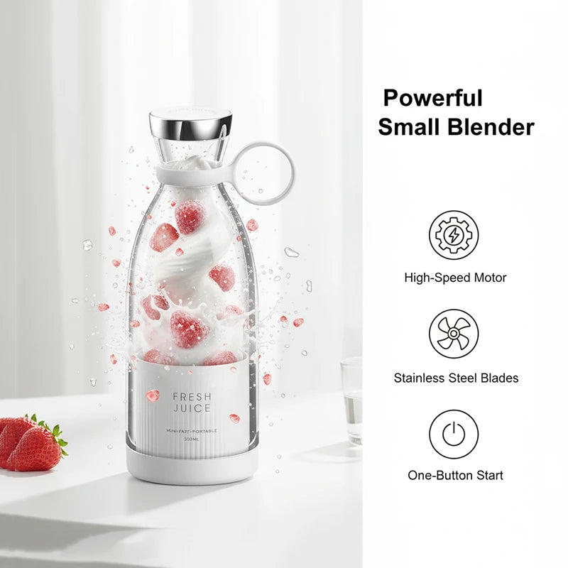 Ready Stock 350ml Fresh Juicer Mini Blender for Travel USB Juicer Cup Fruit Juice Mixer Portable Juicer Ice Crusher Smoothie