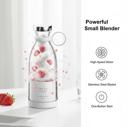 Ready Stock 350ml Fresh Juicer Mini Blender for Travel USB Juicer Cup Fruit Juice Mixer Portable Juicer Ice Crusher Smoothie