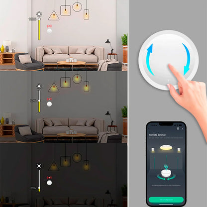 Tuya Knob Switch Wireless for Light Curtain Fan Tuya Smart Knob ZigBee Tuya Light Dimming Switch Smart Home App Control