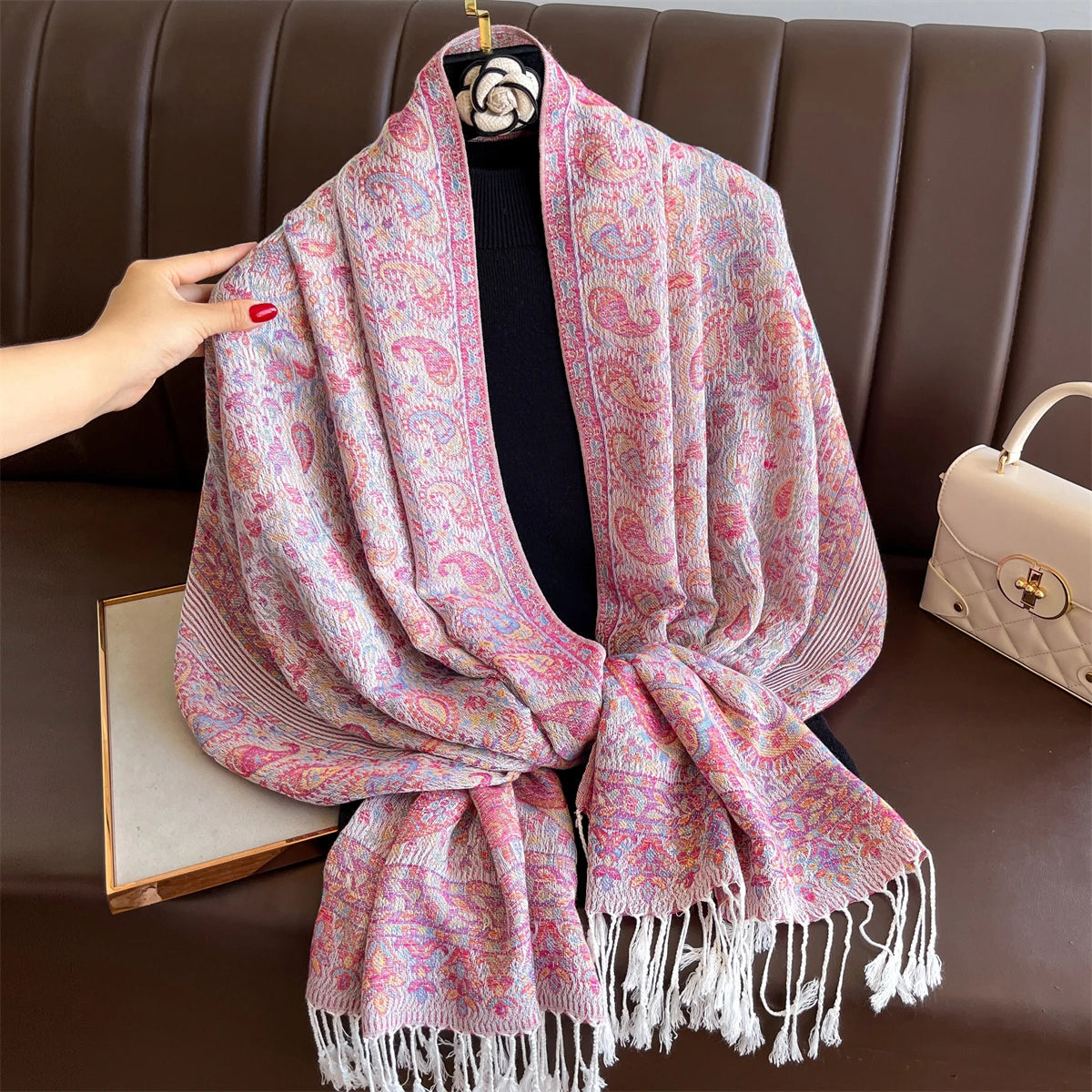 Luxury Winter Scarf Women Cashmere Warm Pashmina Brand Foulard Female Shawls Wraps Thick Soft Bufanda Poncho Scarves Stole 2025