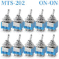 10PCS MTS-102 103 202 203 3Pins 6 Pins Mini Toggle Switch For Switching Lamp Light ON-OFF-ON /ON-ON Switch 6A 125VAC