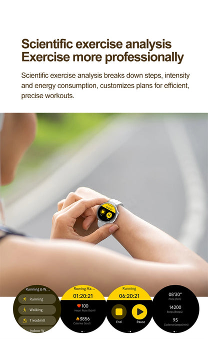 Smartwatch zdrowotny klasy pielęgniarskiej dla kobiet z ekranem AMOLED HD, wodoodpornością IP68, ciśnieniem krwi, połączeniami BT – modny zegarek dla kobiet