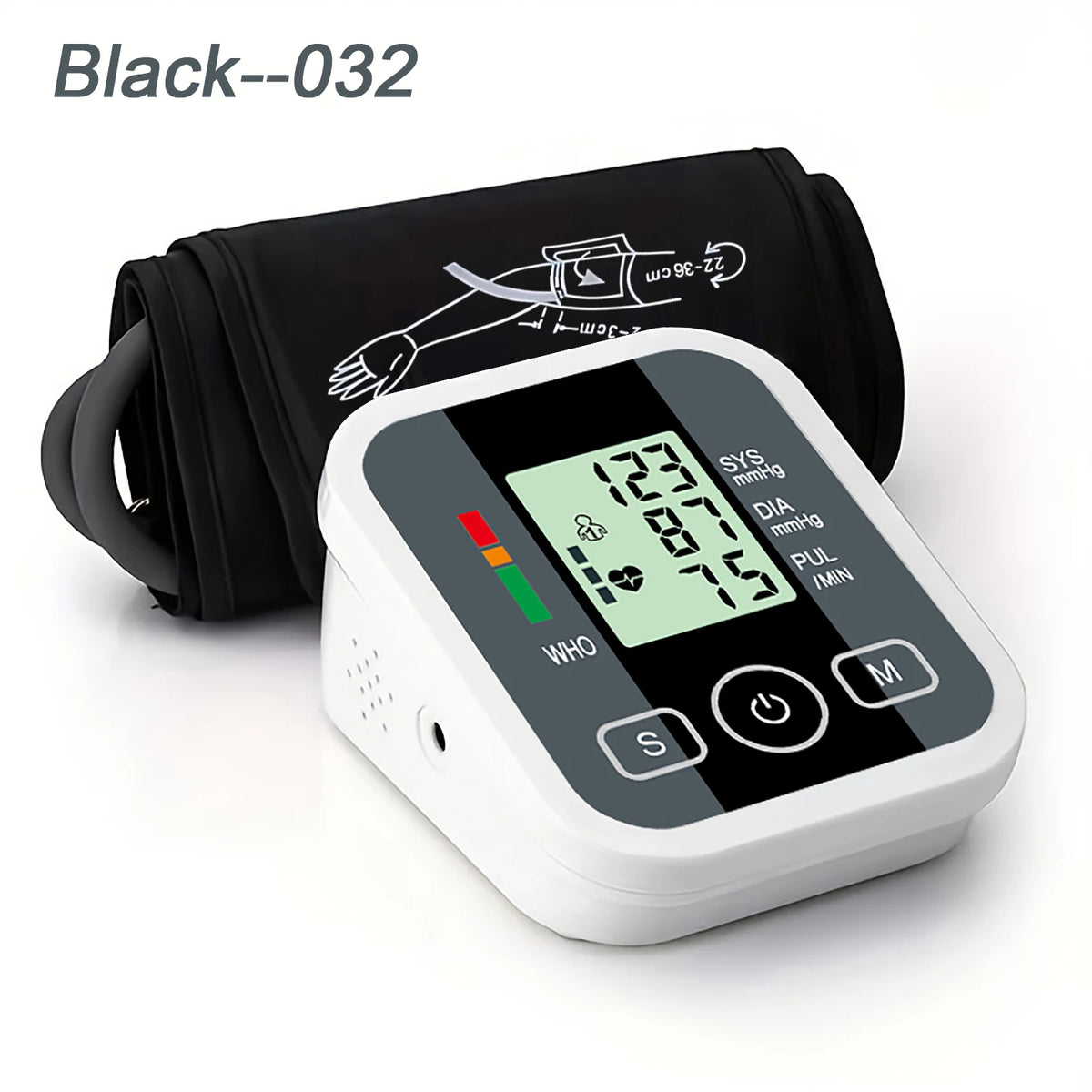 Upper Arm Blood Pressure Monitor Heart Rate Health Blood Pressure Detector Arm Cuff Digital BP Meter Pluse Automatic Tensiometer