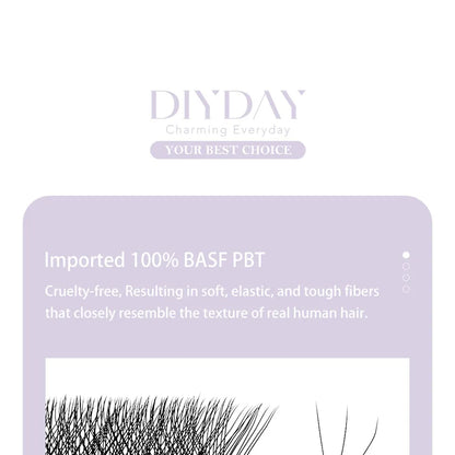 DIYDAY W-Shape Eyelash Extension 3d 4d 5d 6d 7d 8d W Lashes Natural Soft Premade Fan Bloom Effect Eye Lashes for Beauty Makeup