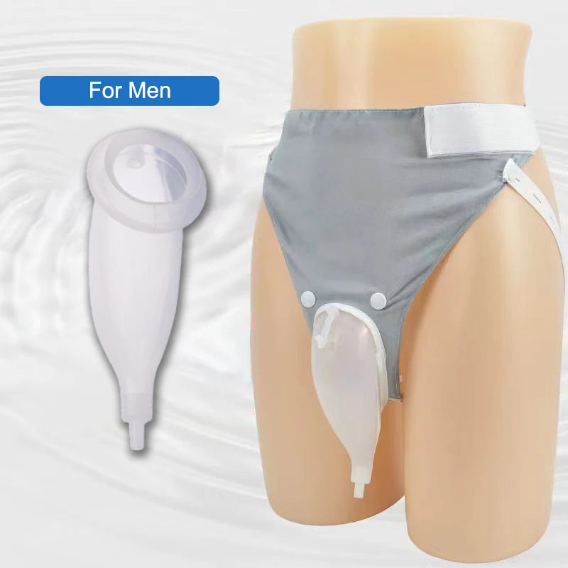 【B】1Set Reusable Silicone  Collector Bags Adults Urinal With  Catheter Bags Male Female Toilet