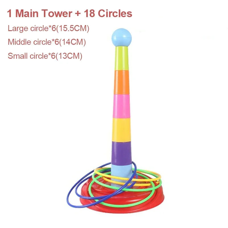 Children Throw Circle Game Ferrule Stacked Toys Fun Indoor Outdoor Parent-Child Interactive Circle Layers Early Education Gift