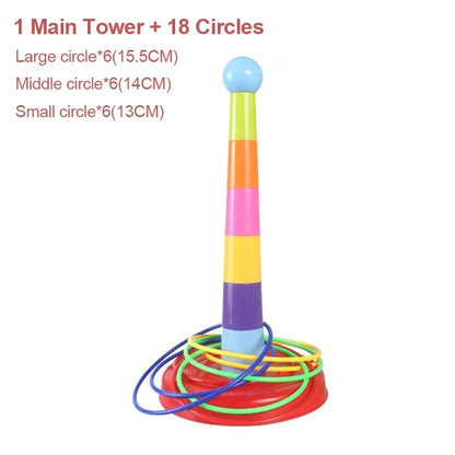 Children Throw Circle Game Ferrule Stacked Toys Fun Indoor Outdoor Parent-Child Interactive Circle Layers Early Education Gift